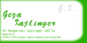 geza kajlinger business card